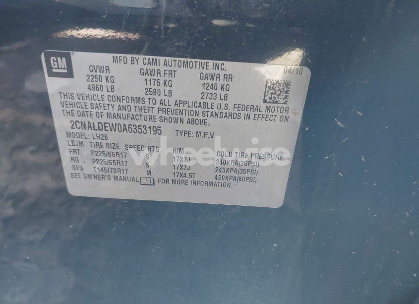 Photo 9 of 2010 Chevrolet Equinox LT (VIN 2CNALDEW0A6353195)