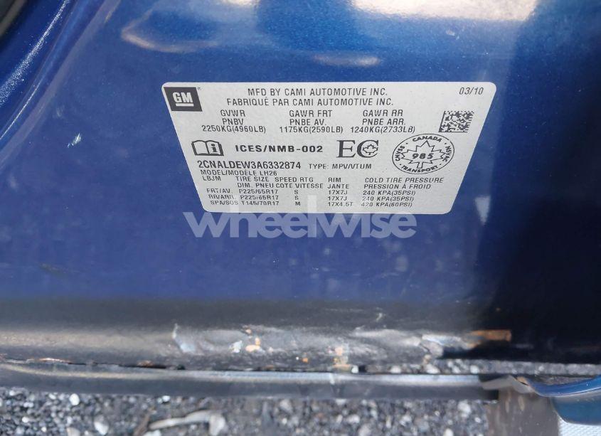 Photo 9 of 2010 Chevrolet Equinox LT (VIN 2CNALDEW3A6332874)