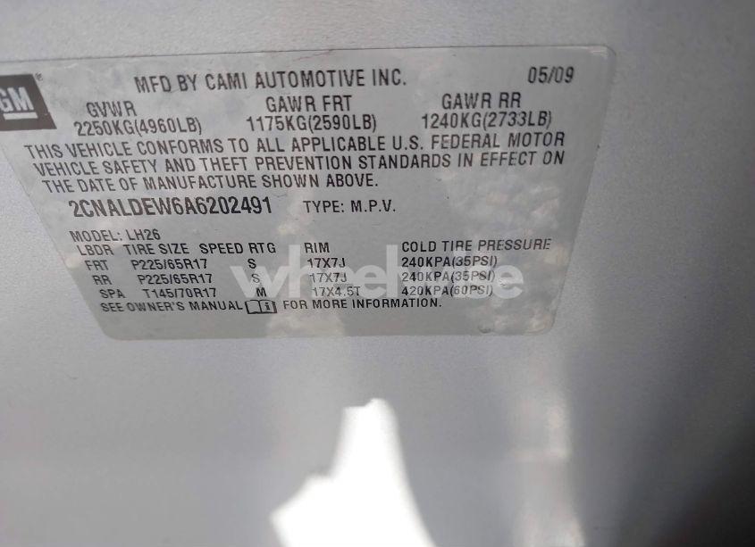 Photo 9 of 2010 Chevrolet Equinox LT (VIN 2CNALDEW6A6202491)