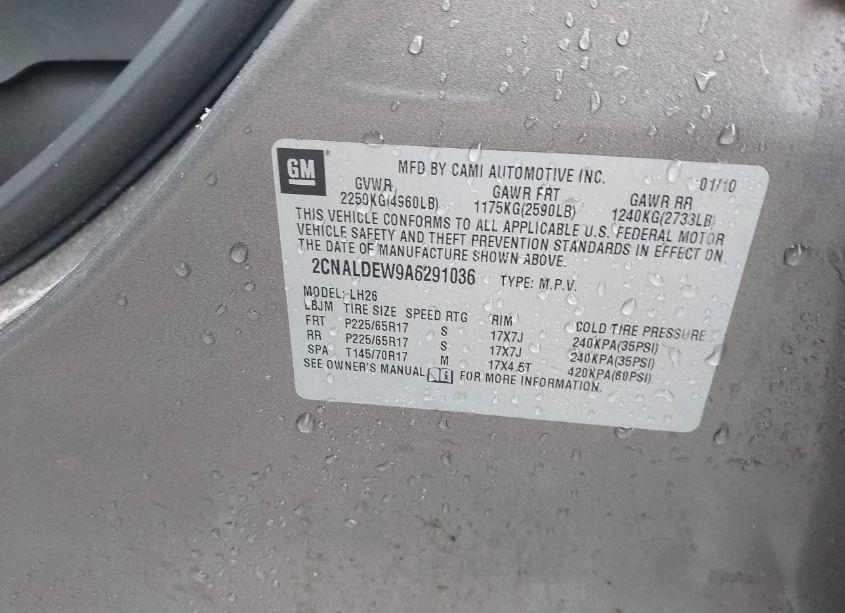 Photo 9 of 2010 Chevrolet Equinox LT (VIN 2CNALDEW9A6291036)