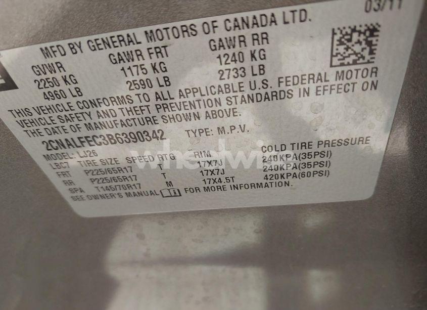 Photo 9 of 2011 Chevrolet Equinox LTZ (VIN 2CNALFEC3B6390342)