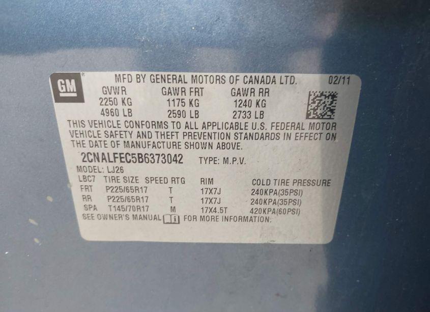 Photo 9 of 2011 Chevrolet Equinox LTZ (VIN 2CNALFEC5B6373042)