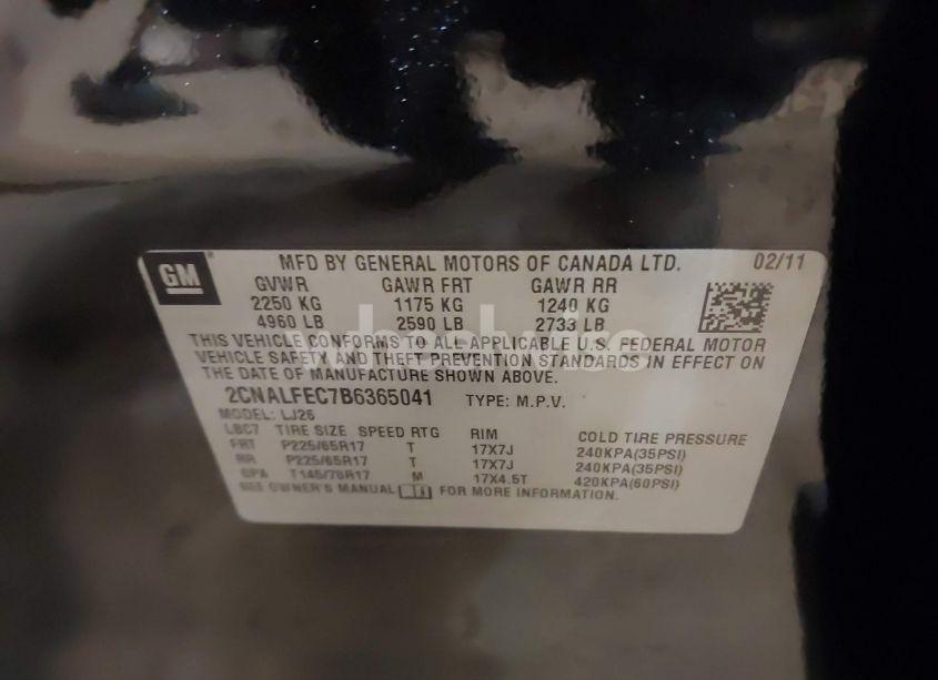 Photo 9 of 2011 Chevrolet Equinox LTZ (VIN 2CNALFEC7B6365041)