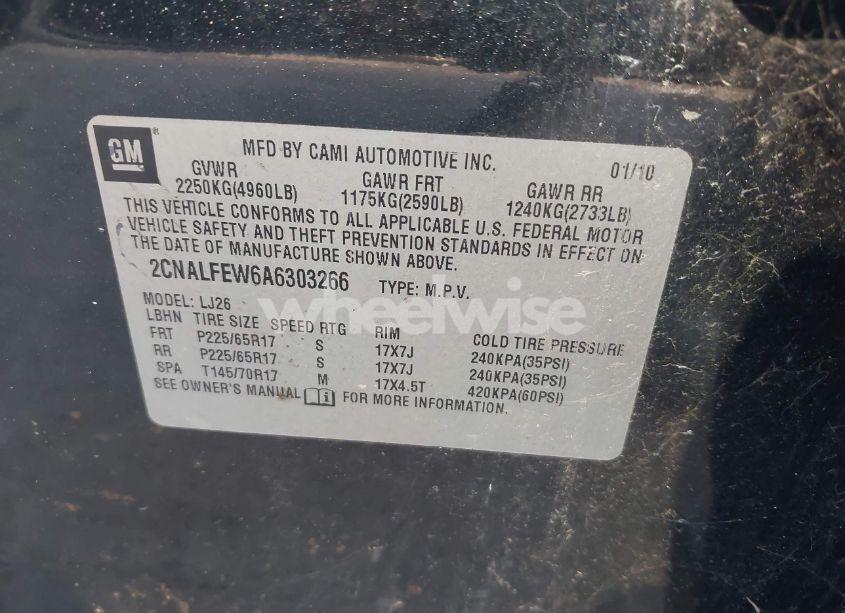 Photo 9 of 2010 Chevrolet Equinox LTZ (VIN 2CNALFEW6A6303266)