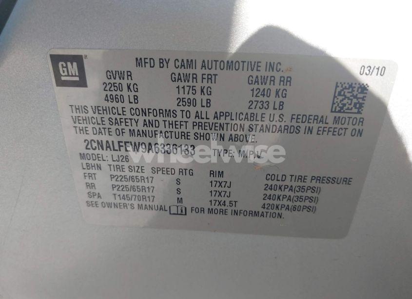 Photo 9 of 2010 Chevrolet Equinox LTZ (VIN 2CNALFEW9A6336133)