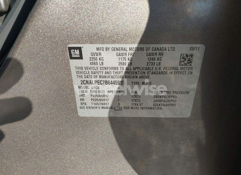 Photo 9 of 2011 Chevrolet Equinox 2LT (VIN 2CNALPEC7B6445915)