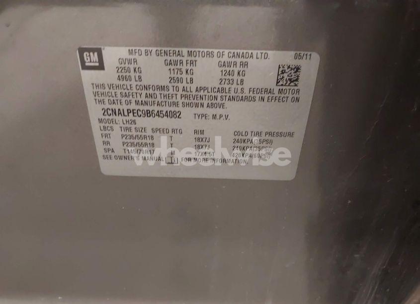 Photo 9 of 2011 Chevrolet Equinox 2LT (VIN 2CNALPEC9B6454082)