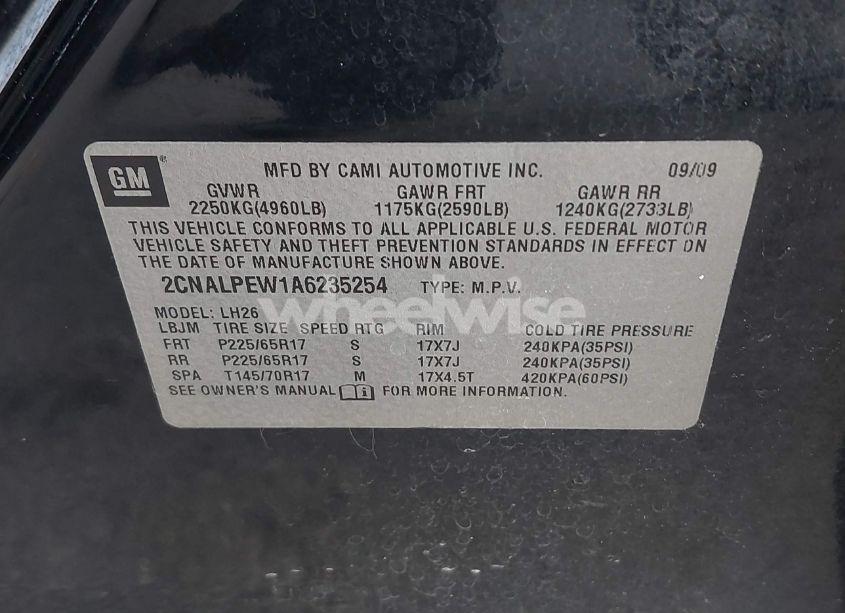 Photo 9 of 2010 Chevrolet Equinox LT (VIN 2CNALPEW1A6235254)