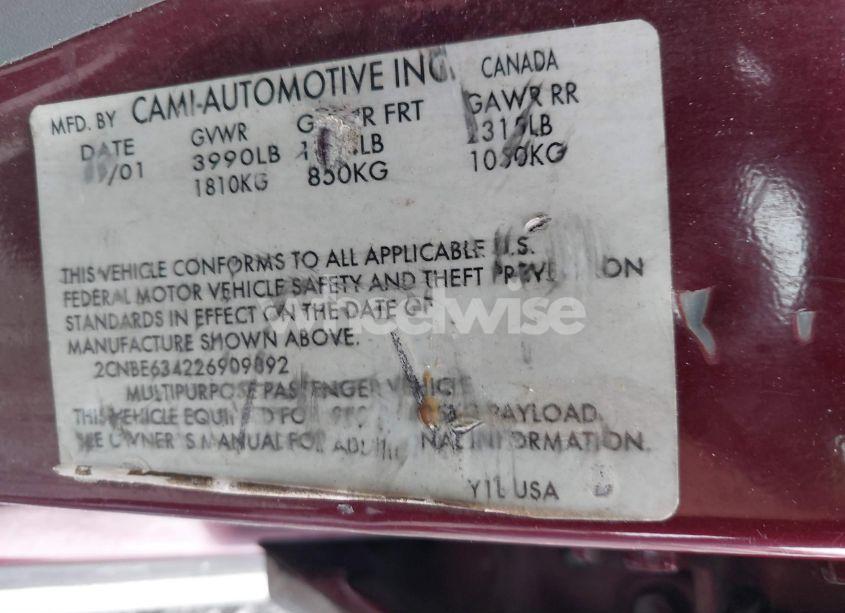 Photo 9 of 2002 Chevrolet Tracker HARD TOP LT (VIN 2CNBE634226909892)