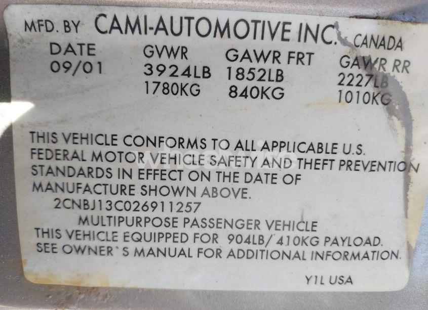 Photo 9 of 2002 Chevrolet Tracker HARD TOP BASE (VIN 2CNBJ13C026911257)