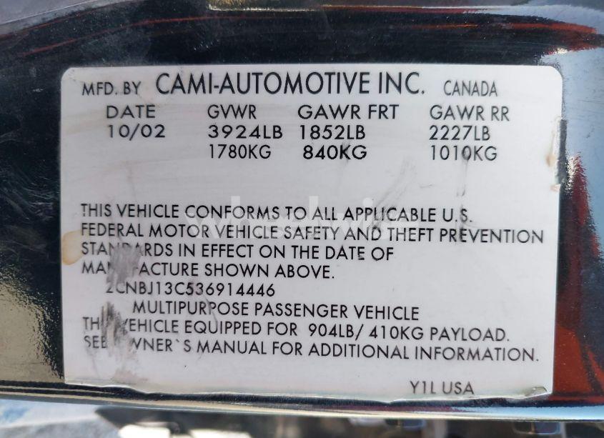 Photo 9 of 2003 Chevrolet Tracker HARD TOP BASE (VIN 2CNBJ13C536914446)