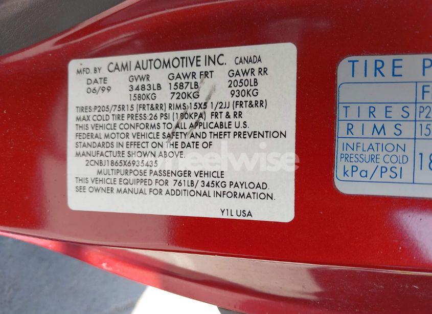 Photo 9 of 1999 Chevrolet Tracker (VIN 2CNBJ1865X6935435)