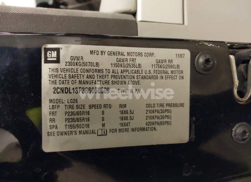 Photo 9 of 2008 Chevrolet Equinox LS (VIN 2CNDL13F386060609)