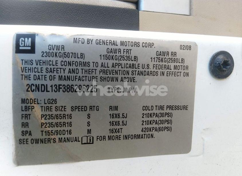 Photo 9 of 2008 Chevrolet Equinox LS (VIN 2CNDL13F386296225)