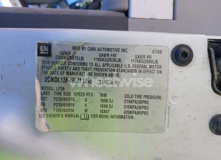 Photo 9 of 2009 Chevrolet Equinox LS (VIN 2CNDL13F496211295)