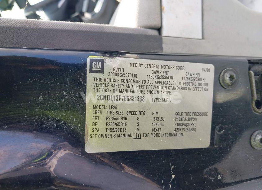 Photo 9 of 2008 Chevrolet Equinox LS (VIN 2CNDL13F786321238)