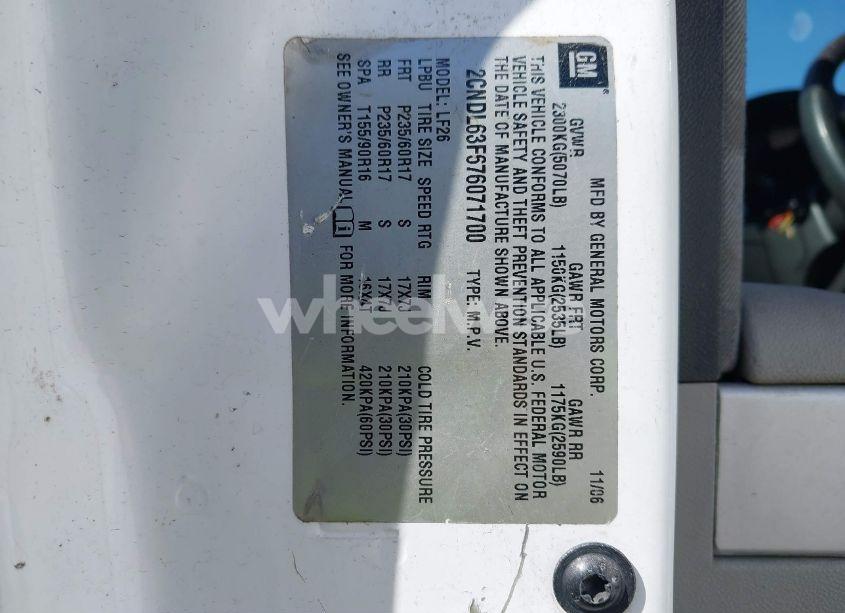 Photo 9 of 2008 Chevrolet Equinox LS (VIN 2CNDL13F886336587)