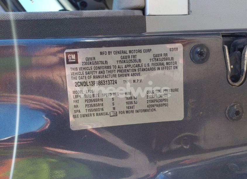 Photo 9 of 2008 Chevrolet Equinox LS (VIN 2CNDL13F986313724)