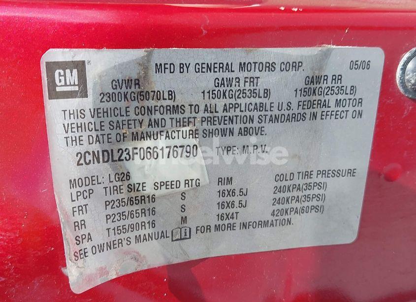 Photo 9 of 2006 Chevrolet Equinox LS (VIN 2CNDL23F066176790)