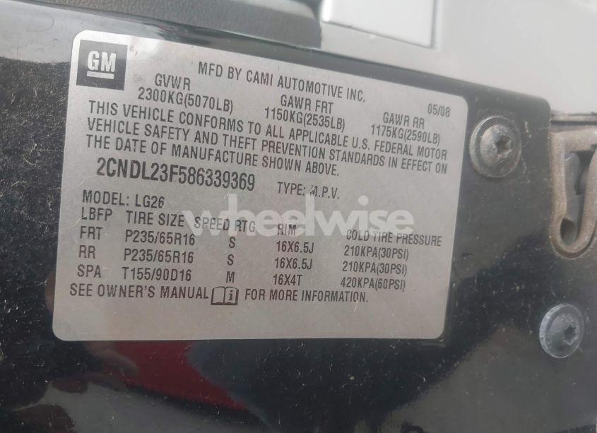 Photo 9 of 2008 Chevrolet Equinox LS (VIN 2CNDL23F586339369)