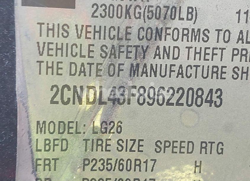 Photo 9 of 2009 Chevrolet Equinox LT (VIN 2CNDL43F896220843)