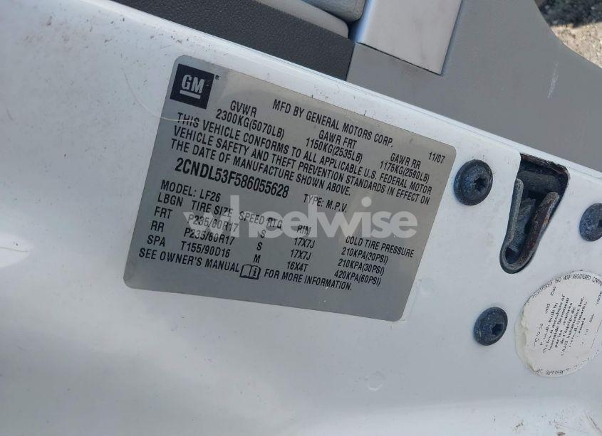 Photo 9 of 2008 Chevrolet Equinox LT (VIN 2CNDL53F586055628)