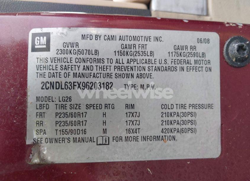 Photo 9 of 2009 Chevrolet Equinox LT (VIN 2CNDL63FX96203182)