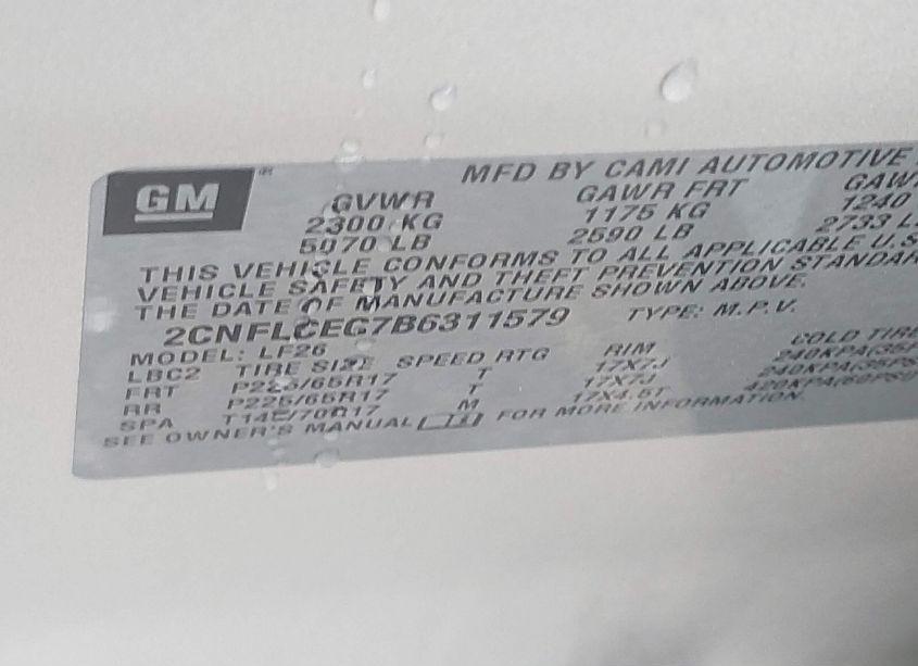 Photo 9 of 2011 Chevrolet Equinox LS (VIN 2CNFLCEC7B6311579)