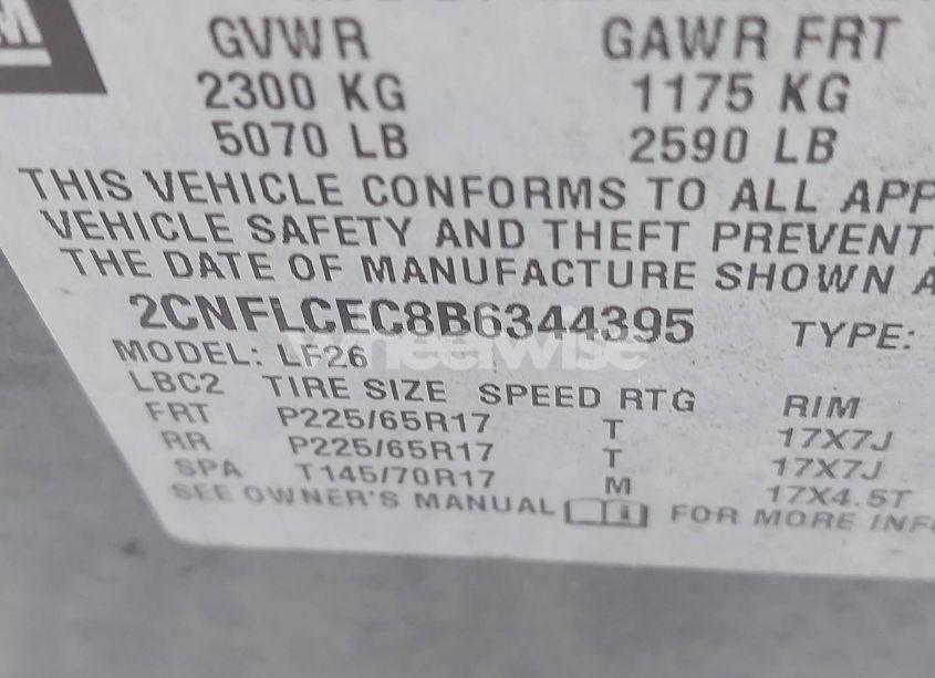 Photo 9 of 2011 Chevrolet Equinox LS (VIN 2CNFLCEC8B6344395)