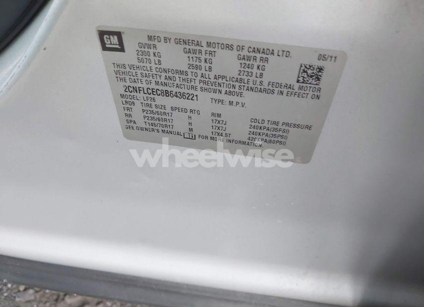 Photo 9 of 2011 Chevrolet Equinox LS (VIN 2CNFLCEC8B6436221)