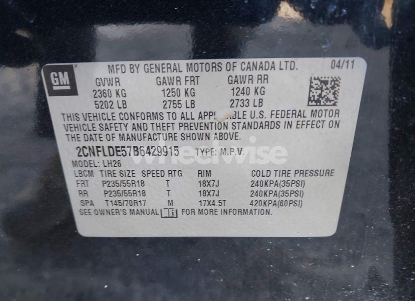 Photo 9 of 2011 Chevrolet Equinox 1LT (VIN 2CNFLDE57B6429915)