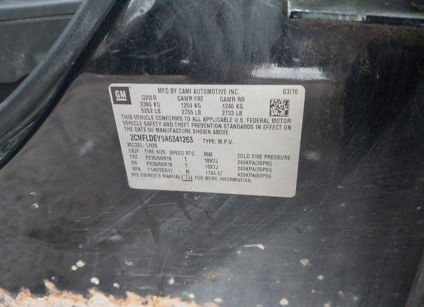 Photo 9 of 2010 Chevrolet Equinox LT (VIN 2CNFLDEY9A6341263)