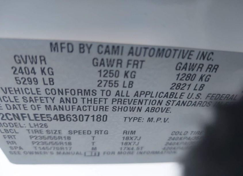 Photo 9 of 2011 Chevrolet Equinox 1LT (VIN 2CNFLEE54B6307180)