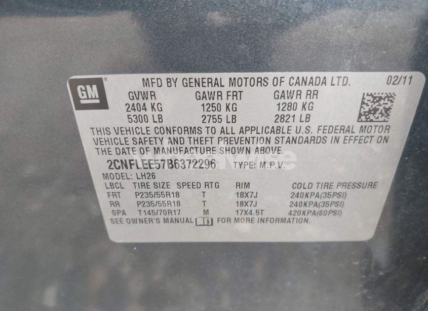 Photo 9 of 2011 Chevrolet Equinox 1LT (VIN 2CNFLEE57B6372296)