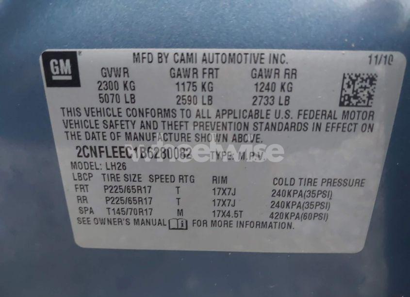 Photo 9 of 2011 Chevrolet Equinox 1LT (VIN 2CNFLEEC1B6280082)