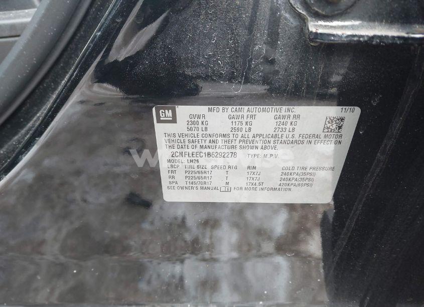 Photo 9 of 2011 Chevrolet Equinox 1LT (VIN 2CNFLEEC1B6292278)