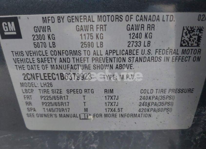 Photo 9 of 2011 Chevrolet Equinox 1LT (VIN 2CNFLEEC1B6379923)