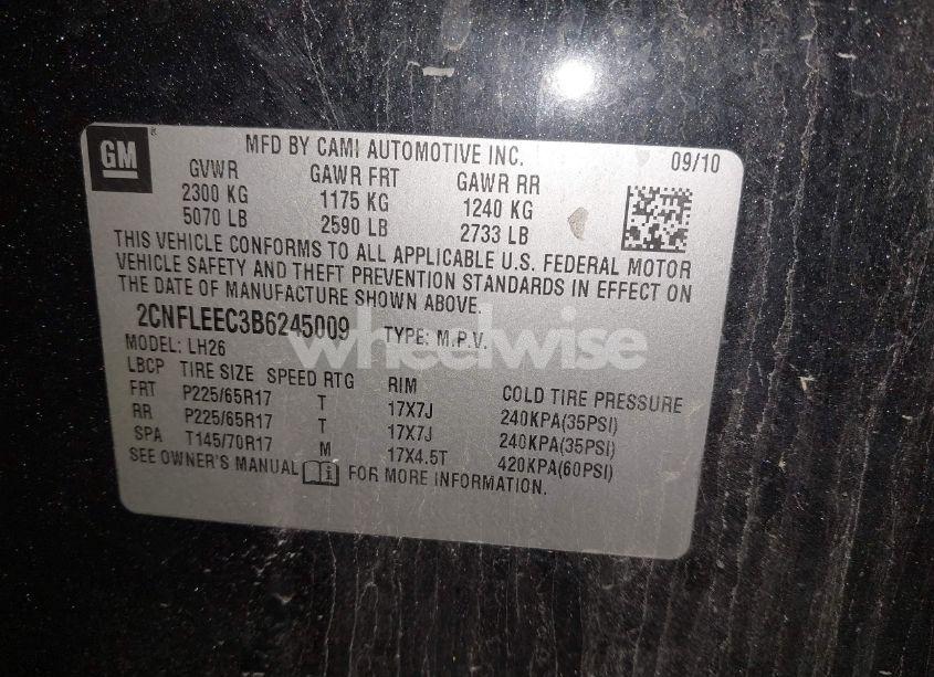 Photo 9 of 2011 Chevrolet Equinox 1LT (VIN 2CNFLEEC3B6245009)