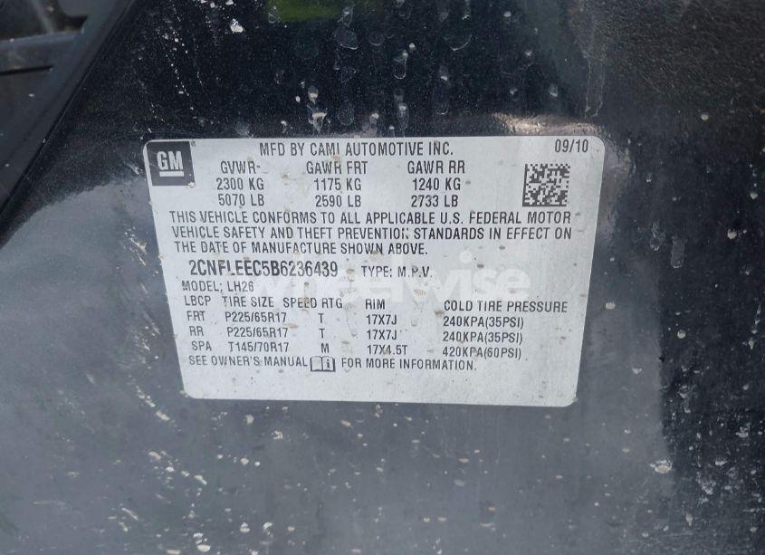 Photo 9 of 2011 Chevrolet Equinox 1LT (VIN 2CNFLEEC5B6236439)