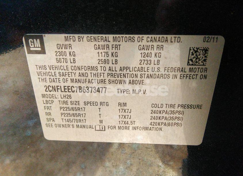 Photo 9 of 2011 Chevrolet Equinox 1LT (VIN 2CNFLEEC7B6373477)