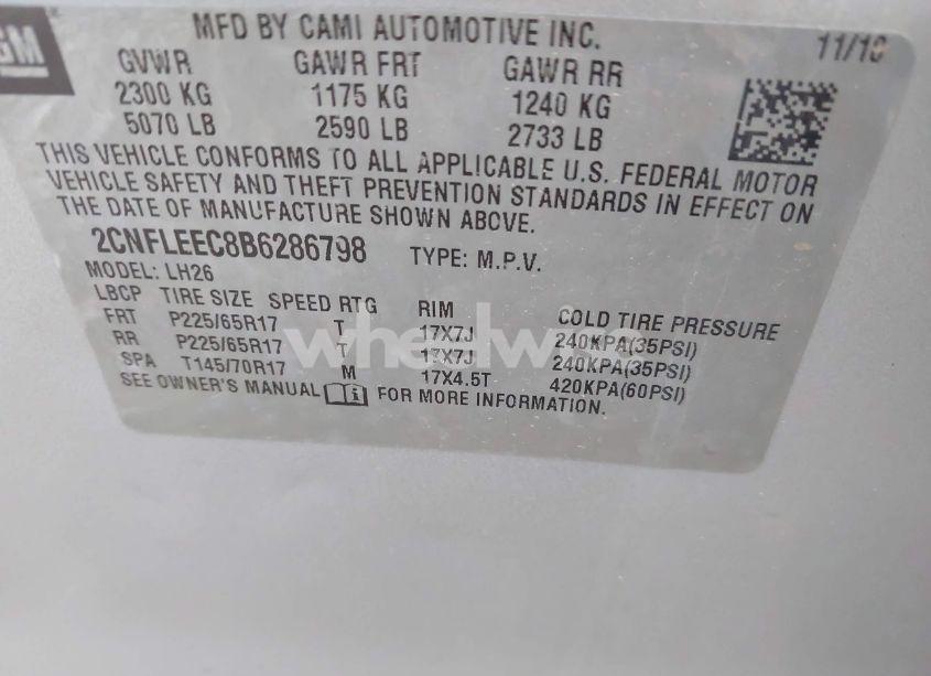 Photo 9 of 2011 Chevrolet Equinox 1LT (VIN 2CNFLEEC8B6286798)