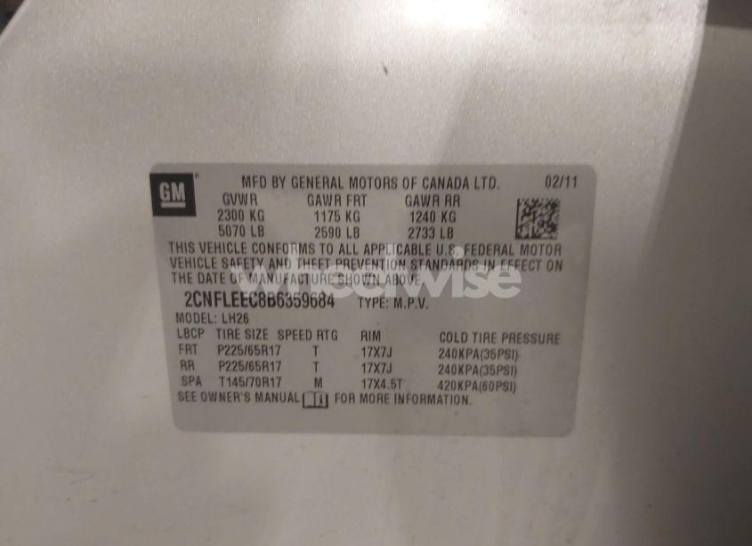 Photo 9 of 2011 Chevrolet Equinox LT (VIN 2CNFLEEC8B6359684)