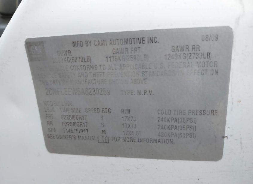 Photo 9 of 2010 Chevrolet Equinox LT (VIN 2CNFLEEW5A6230259)