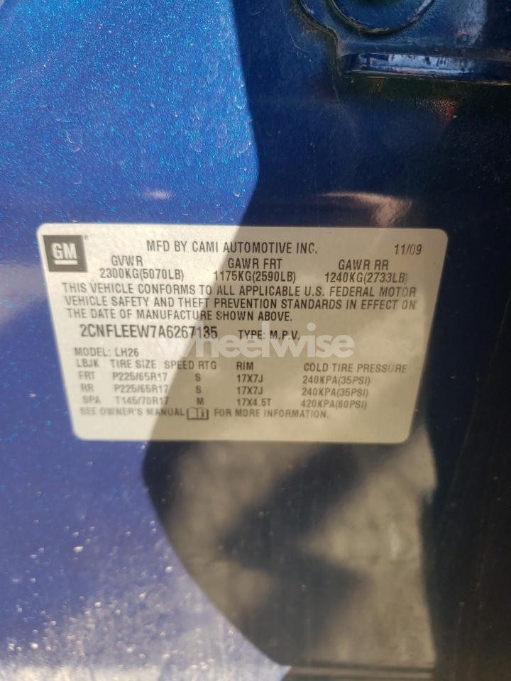 Photo 13 of 2010 CHEVROLET EQUINOX LT (VIN 2CNFLEEW7A6267135)