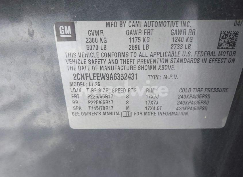 Photo 9 of 2010 Chevrolet Equinox LT (VIN 2CNFLEEW9A6352431)