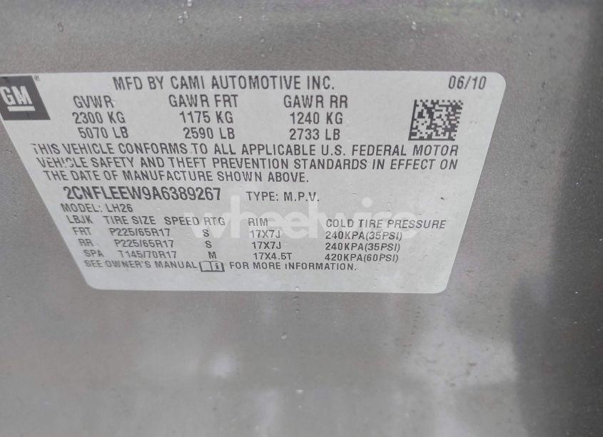 Photo 9 of 2010 Chevrolet Equinox LT (VIN 2CNFLEEW9A6389267)