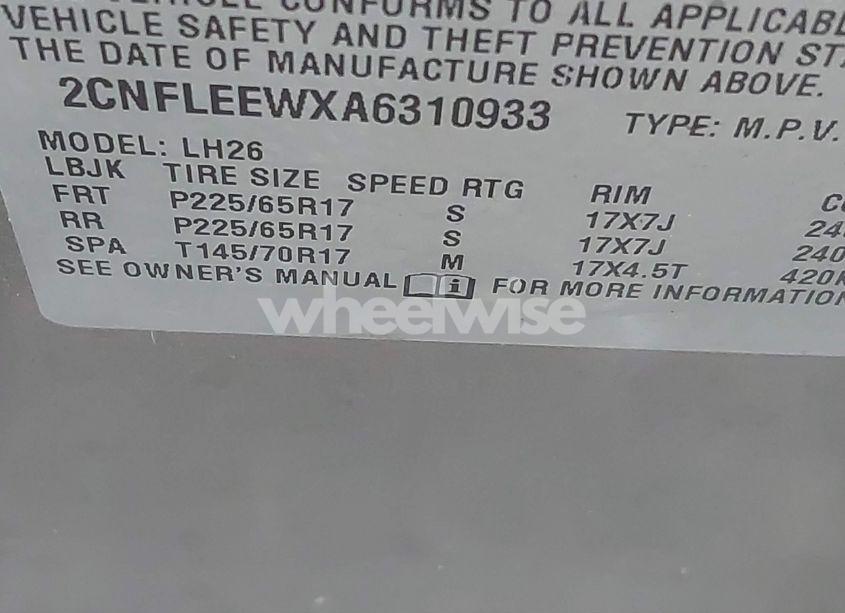 Photo 9 of 2010 Chevrolet Equinox LT (VIN 2CNFLEEWXA6310933)