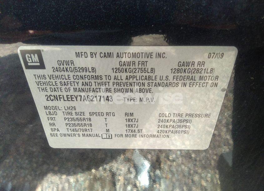 Photo 9 of 2010 Chevrolet Equinox LT (VIN 2CNFLEEY7A6217143)