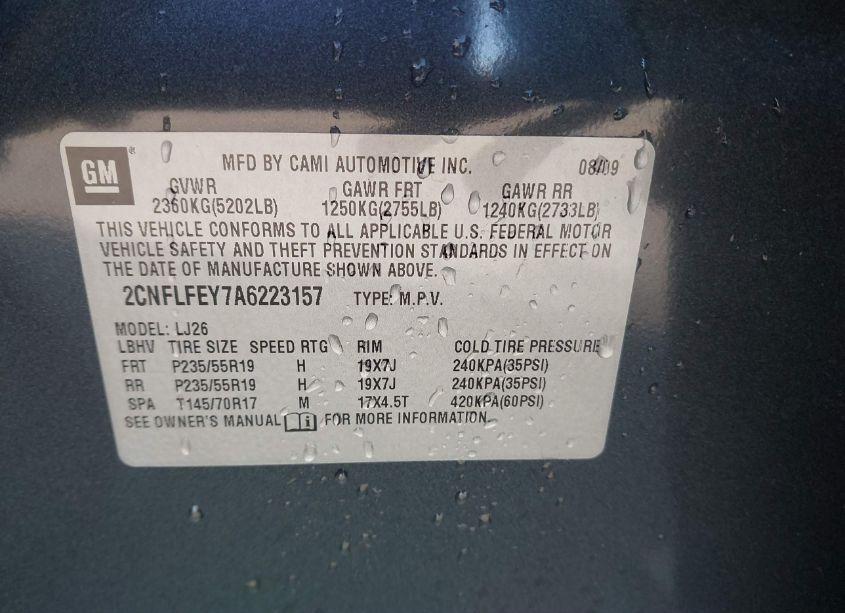 Photo 9 of 2010 Chevrolet Equinox LTZ (VIN 2CNFLFEY7A6223157)