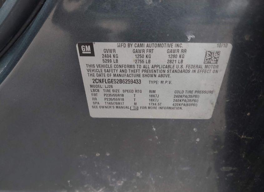 Photo 9 of 2011 Chevrolet Equinox LTZ (VIN 2CNFLGE52B6259433)